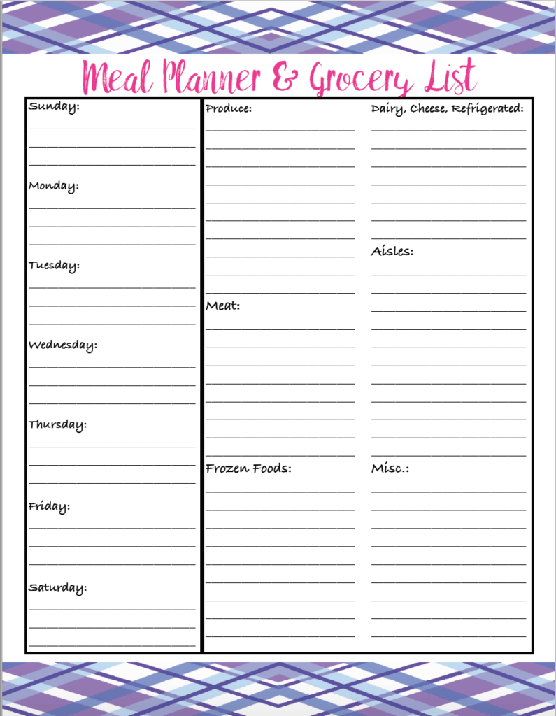 4 Free Printable Meal Planners Grocery Lists Save Time 