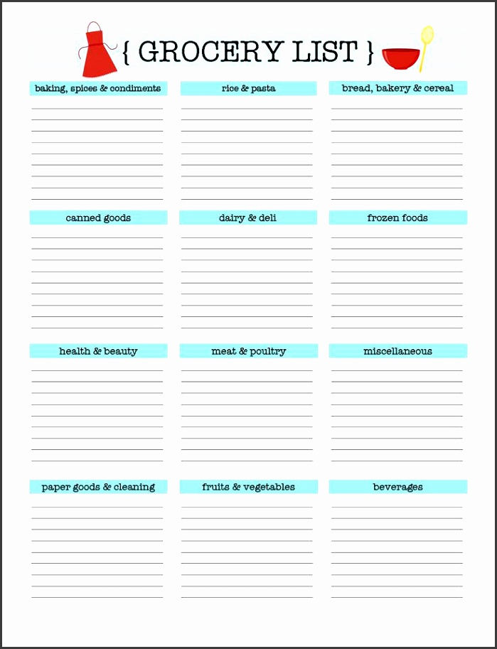 6 Grocery List Template By Aisle SampleTemplatess 