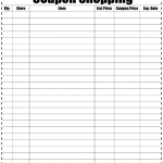 Coupon Shopping List Template Download Printable PDF