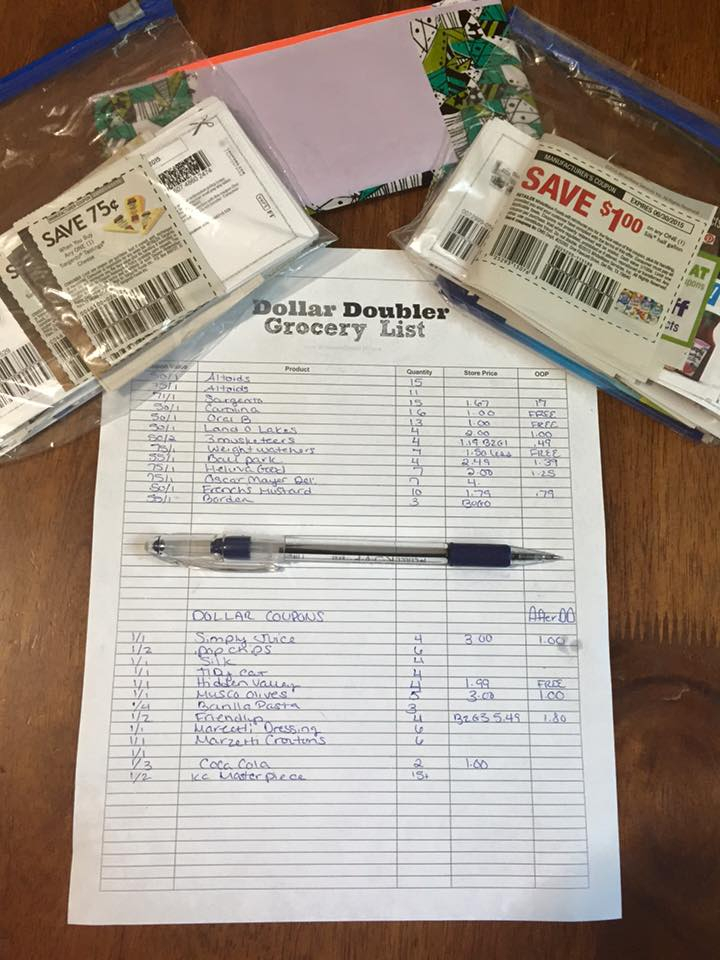 FREE Dollar Doublers Grocery List Printable