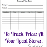 FREE Grocery Price Tracking Book