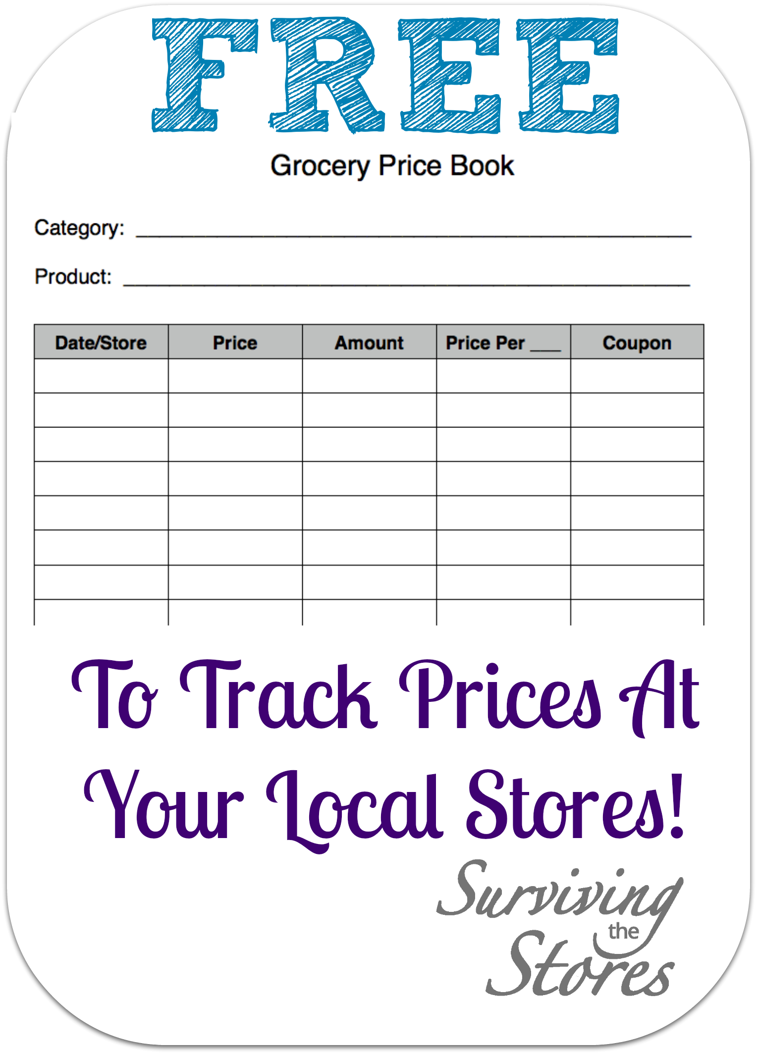 FREE Grocery Price Tracking Book 
