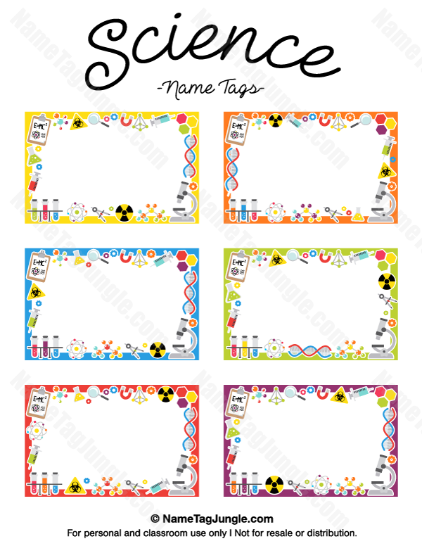 Free Printable Science Name Tags The Template Can Also Be 