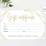 Gold Gift Certificate Template Customers Gift Card