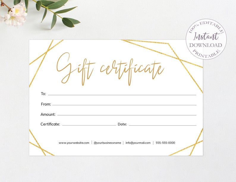 Gold Gift Certificate Template Customers Gift Card 