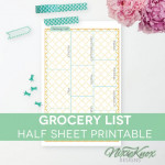 Grocery List Printable With Categories Shopping Notepad Half