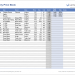 Grocery Price Book Template