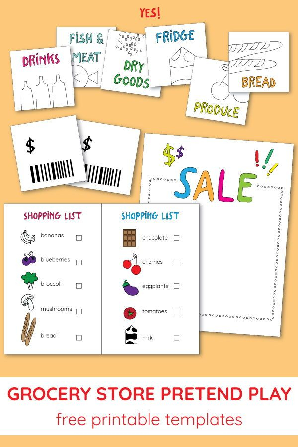 Grocery Store Pretend Play Printables YES We Made This 