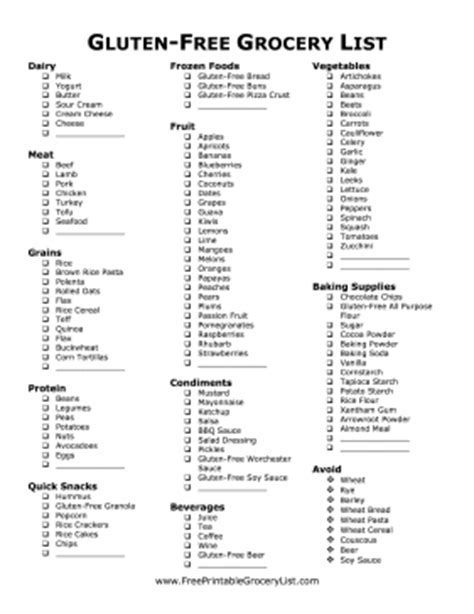 Image Result For Printable Gluten Free Food List 