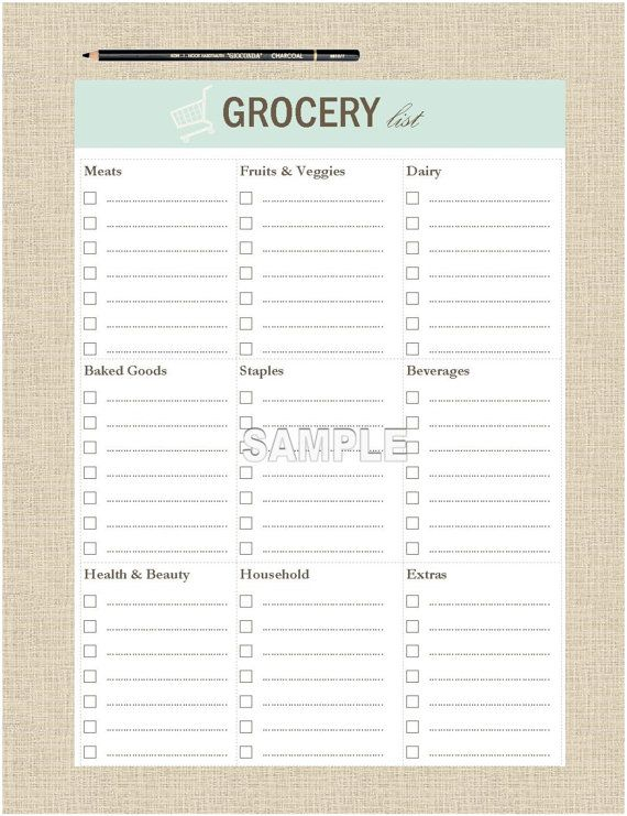 Life s Lists Printable A5 Grocery LIst Etsy In 2021 