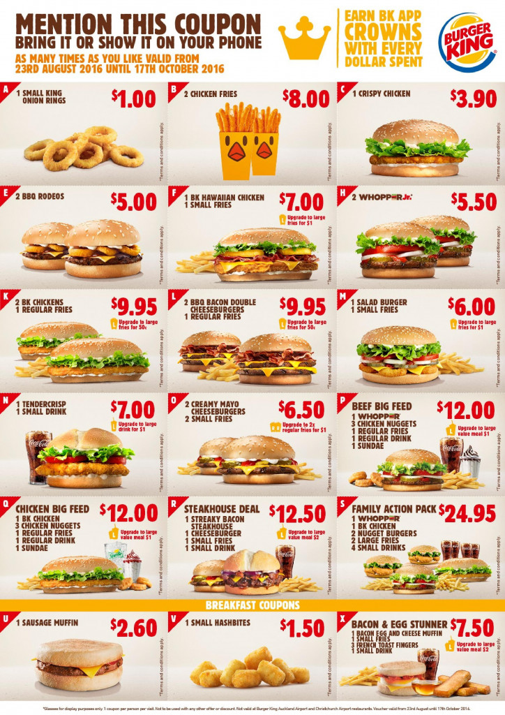 Printable Burger King Vouchers April 2018 Download Them