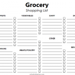 Printable Grocery List Template Blank Shopping List