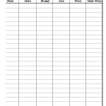 Printable Grocery Store Price Book Sheet