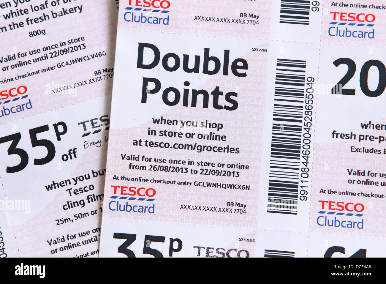 Tesco Supermarket Clubcard Vouchers Offering Double Points 