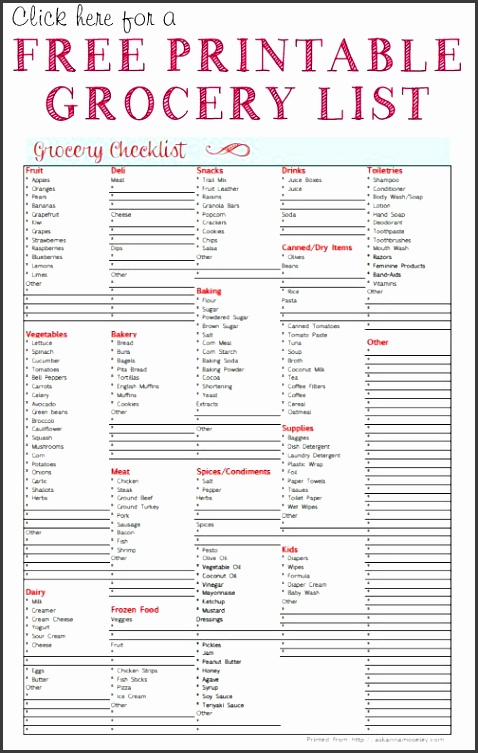 7 Grocery List Template Free Printable SampleTemplatess 