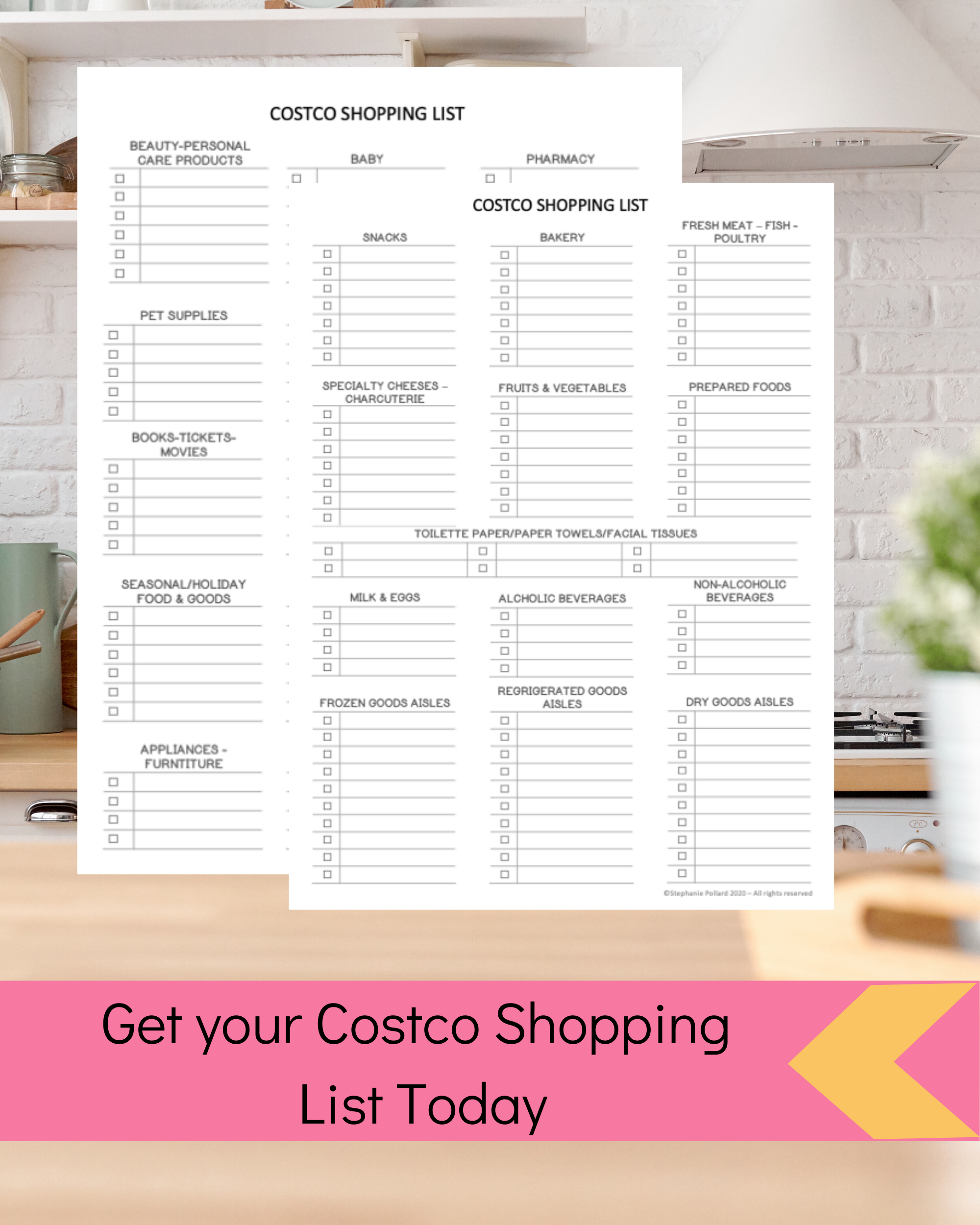 Costco Shopping List Grocery List Printable In 2020 