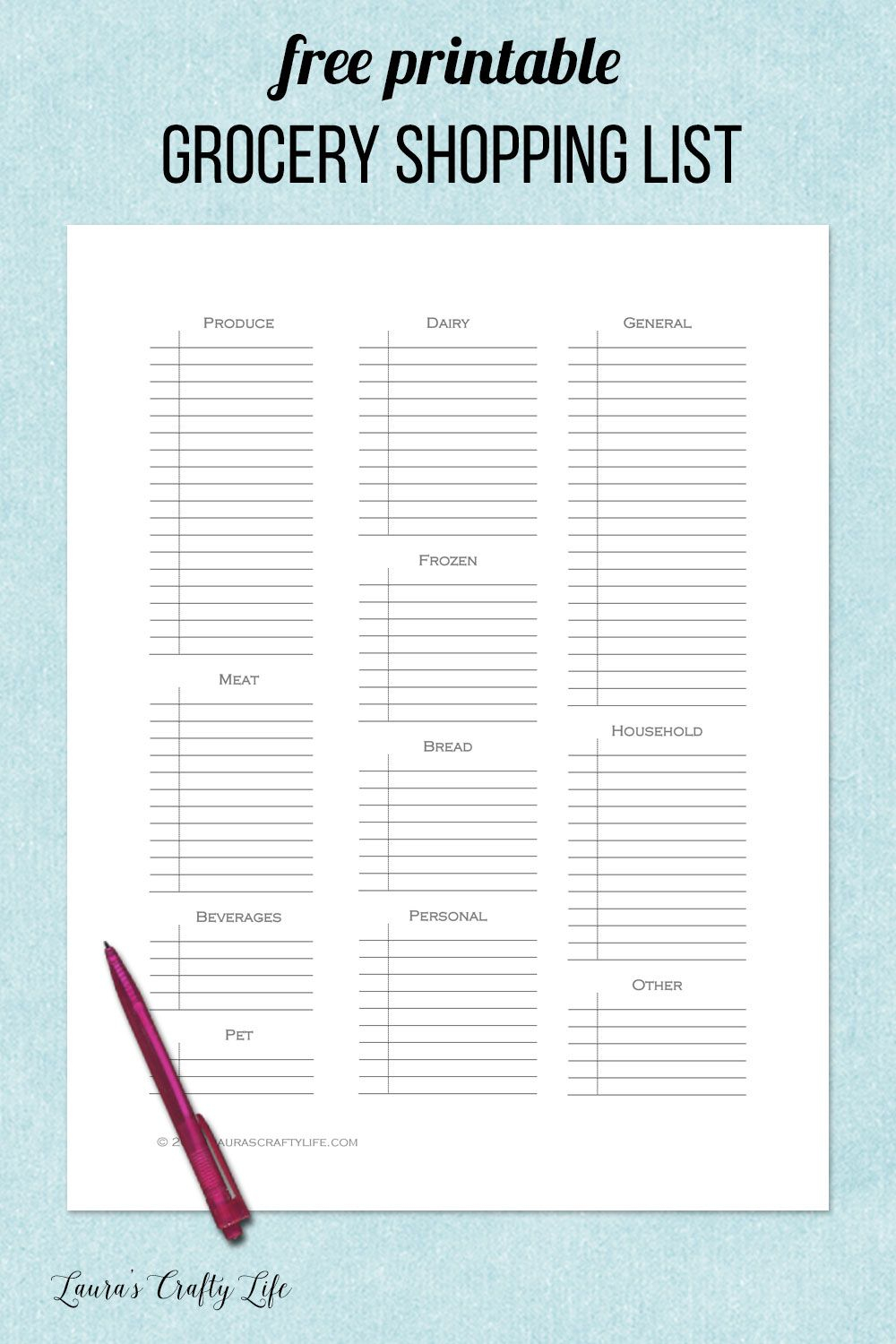 Day 12 Grocery Shopping List Free Printable Grocery 