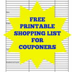 Free Printable Shopping List For Couponers Ad Matchers