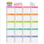 Grocery List Template 8 Free Sample Example Format