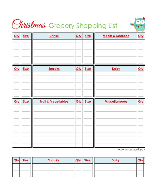 Grocery Shopping List 10 Free PDF PSD Documents 