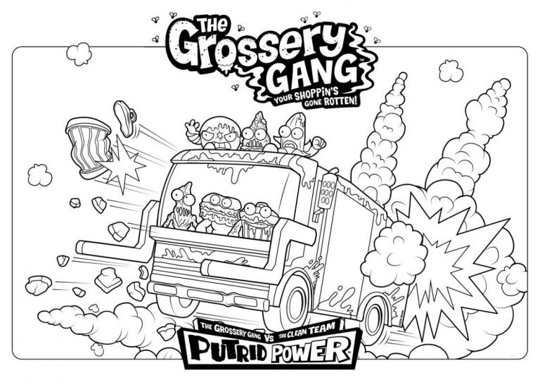 Grossery Gang Coloring Pages Free K5 Worksheets