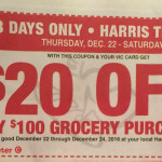 Harris Teeter 20 Off A 100 Purchase Coupon In Today s