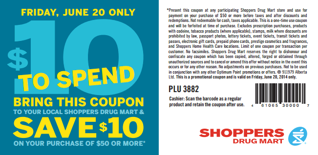 Shoppers Drug Mart Canada Printable Coupon Save 10 On 