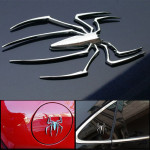 1 PC Metal 3D Car Stickers Spider Shape Emblem Chrome 3D
