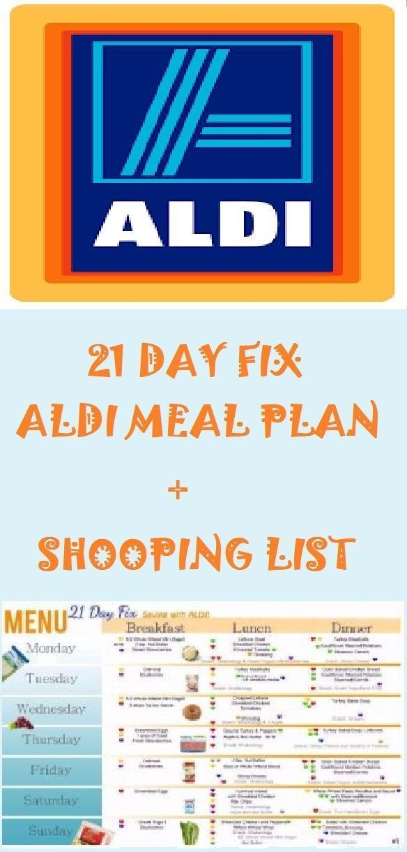 ALDI Meal Plan Aldi Meal Plan 21 Day Fix Meal Plan 21 