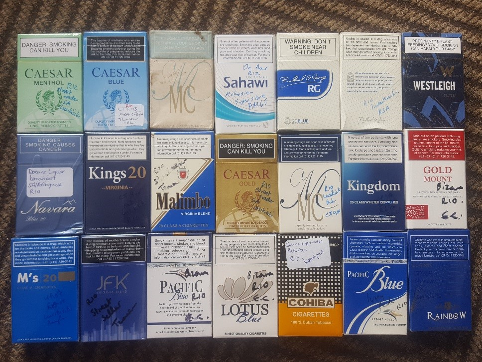 Common Cigarette Brands Retailed In The South African 