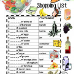 Food Containers Shopping List Fill In Review Food