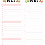 Free Printable Floral To Do List Planner Half Sheet