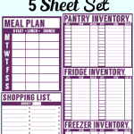 Free Printable Menu Planner Shopping List Inventory Sheets