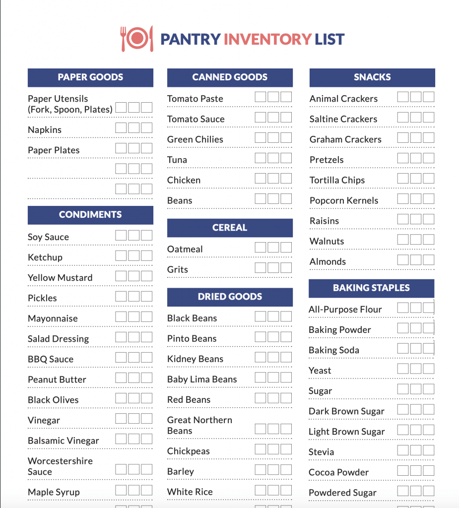 Frugal Pantry Inventory Check List The Happy Housewife 
