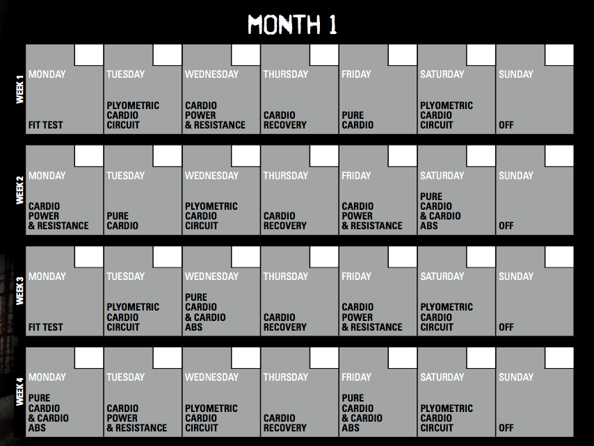 Insanity Calendar 60 Day Insanity Workout Schedule With 