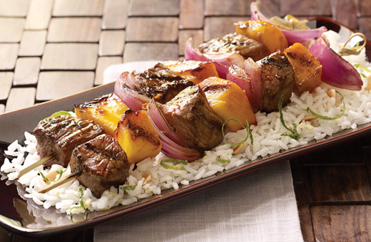Mahatma Asian Flavored Beef Kabobs With Coconut Ginger 