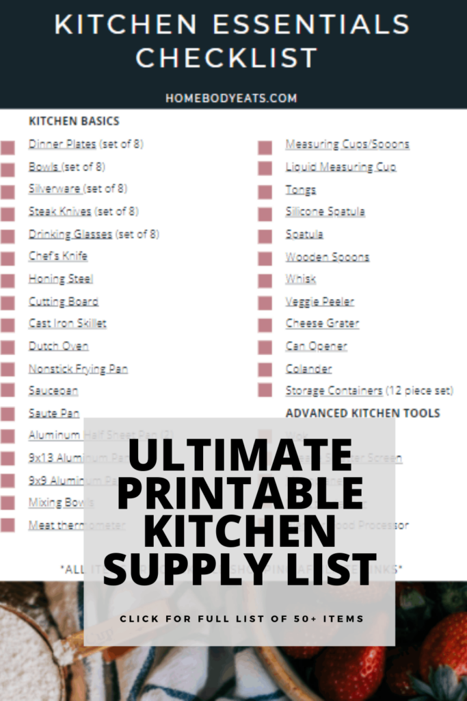 Ultimate Kitchen Supply List Homebody Eats