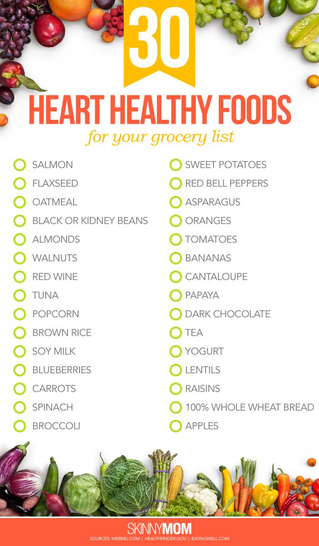30 Heart Healthy Foods To Add To The Grocery List Skinny 