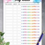 Download Printable Colored Monthly Budget Template PDF