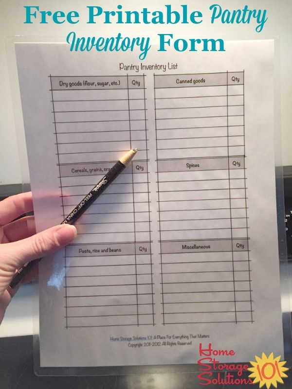 Free Printable Pantry List Keep An Inventory And Stay 
