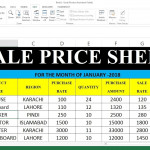 How To Make Sale Price Sheet IN MS Excel Tutorial In Hindi