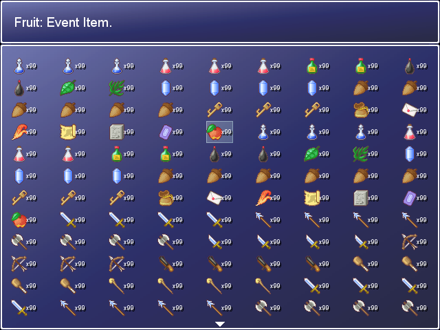 Icon Items RPG Maker XP Custom Menu Scripts Game Dev 