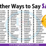 Other Ways To Say SAID English Study Here