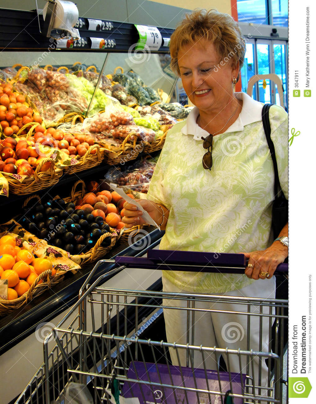 Senior Woman In Grocery Store Stock Image Image 3047911