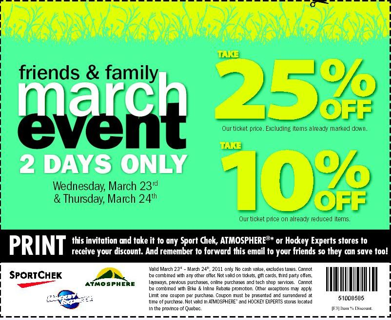 Sport Chek Canada Friends Family Sale Save Up To 25 