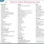 THM Sam s Club Shopping List Sams Club Shopping Sams