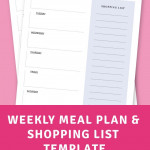 Weekly Meal Plan Shopping List Template Printable PDF