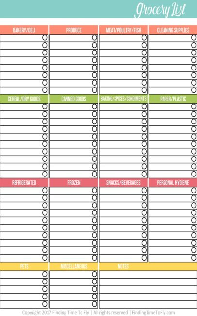 20 Best Free Printable Grocery List Templates World Of 