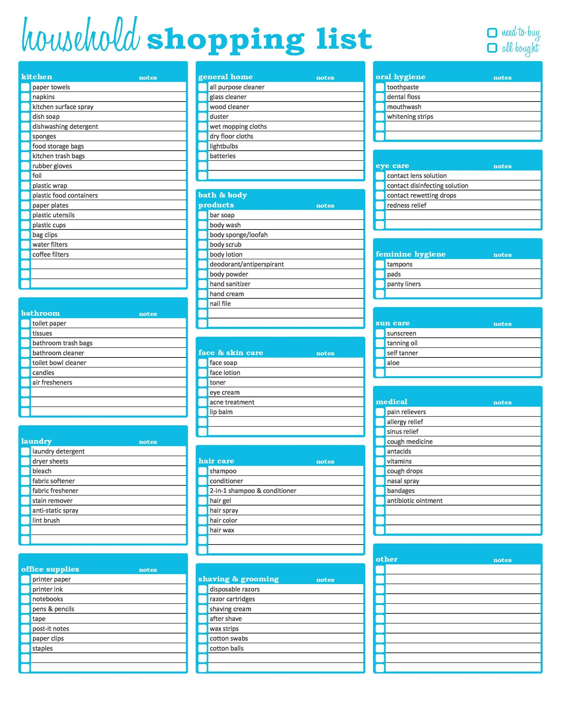 40 Printable Grocery List Templates Shopping List 