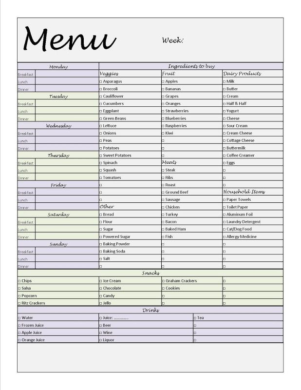 Blank Grocery Shopping List Template Unique Free Printable 